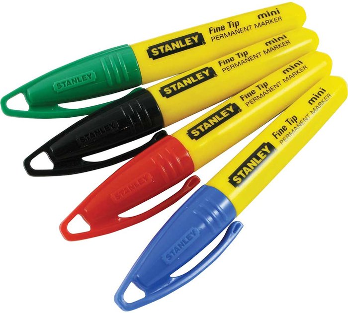 Tooled Up | Stanley Stanley 4 Piece Mini Fine Tip Marker Pen Set Pack of 4 Stanley Stanley 4 Piece Mini Fine Tip Marker Pen Set Pack of 4