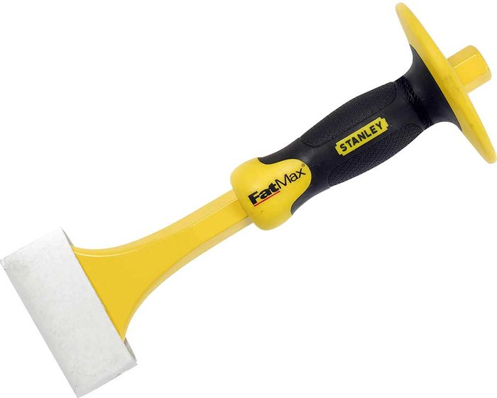 Tooled Up | Stanley Stanley FatMax Masons Chisel and Guard 75mm 230mm Stanley Stanley FatMax Masons Chisel and Guard 75mm 230mm