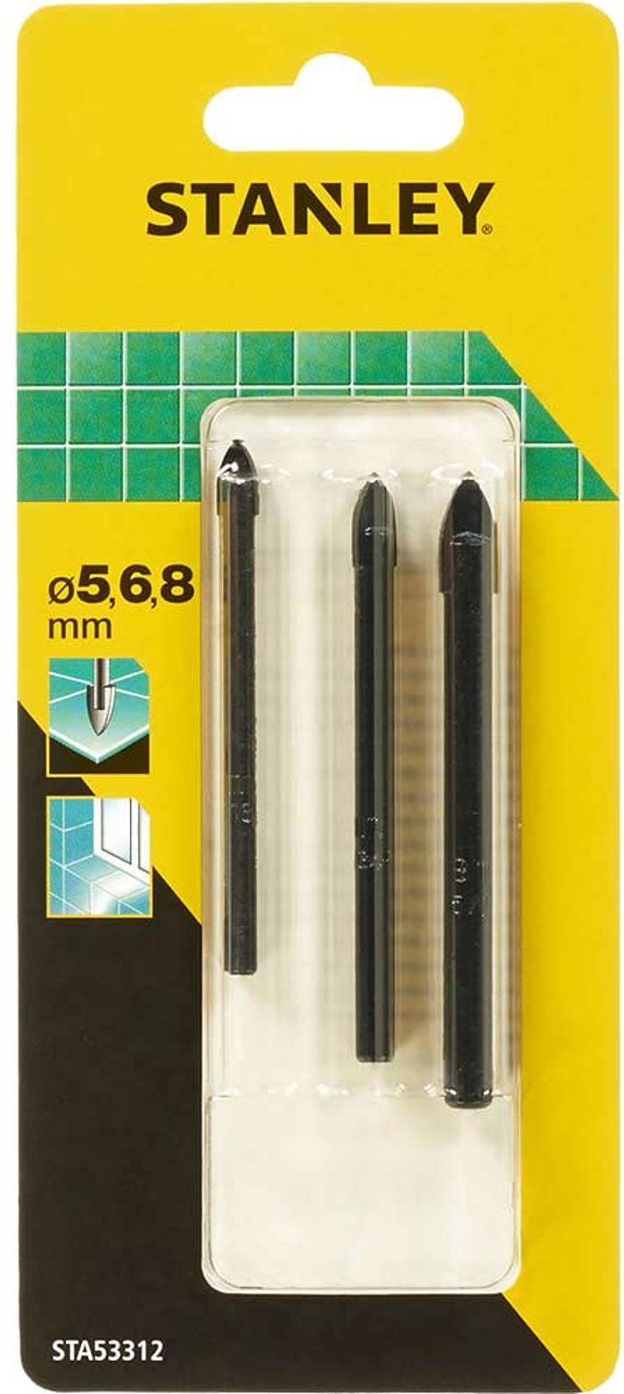 Tooled Up | Stanley Stanley 3 Piece Glass and Tile Drill Bit Set Stanley Stanley 3 Piece Glass and Tile Drill Bit Set