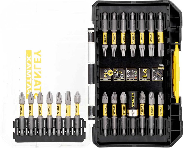 Tooled Up | Stanley Stanley FatMax 22 Piece 50mm Impact Torsion Bit Set Stanley Stanley FatMax 22 Piece 50mm Impact Torsion Bit Set