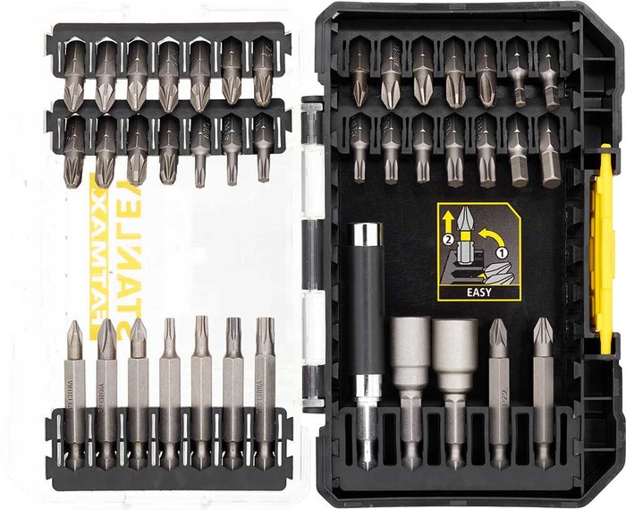 Tooled Up | Stanley Fatmax Stanley Fatmax STA88560-XJ 40 Piece Standard Screwdriver Bit Set Stanley Fatmax Stanley Fatmax STA88560-XJ 40 Piece Standard Screwdriver Bit Set