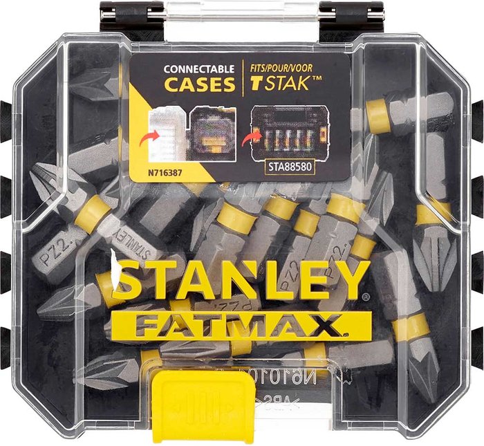 Tooled Up | Stanley Stanley FatMax Bulk Storage Impact Pozi Screwdriver Bits PZ2 25mm Pack of 20 Stanley Stanley FatMax Bulk Storage Impact Pozi Screwdriver Bits PZ2 25mm Pack of 20