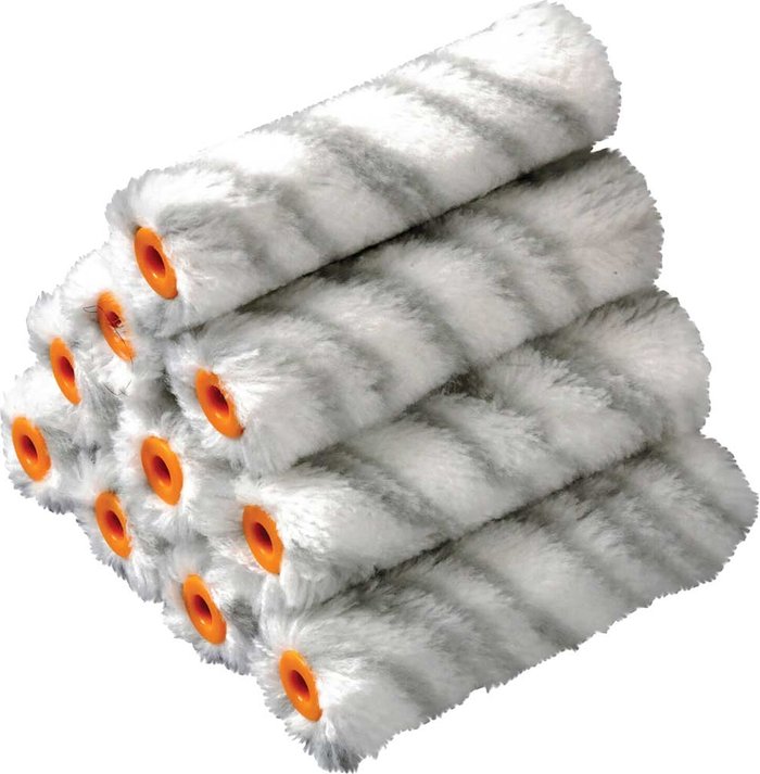 Tooled Up | Stanley Stanley Medium Pile Silver Stripe Radiator Paint Roller Sleeve 100mm Pack of 10 Stanley Stanley Medium Pile Silver Stripe Radiator Paint Roller Sleeve 100mm Pack of 10