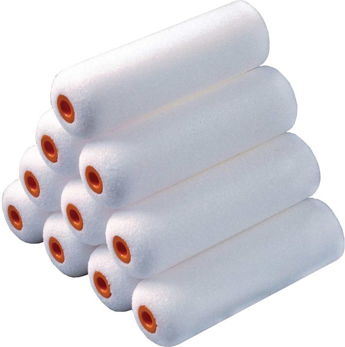 Tooled Up | Stanley Stanley Mini Foam Gloss Paint Roller Sleeve 100mm Pack of 10 Stanley Stanley Mini Foam Gloss Paint Roller Sleeve 100mm Pack of 10