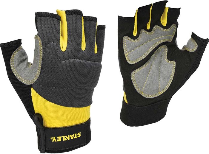 Tooled Up | Stanley Stanley SY640L Fingerless Performance Yellow & Black Glove - Size L Stanley Stanley SY640L Fingerless Performance Yellow & Black Glove - Size L