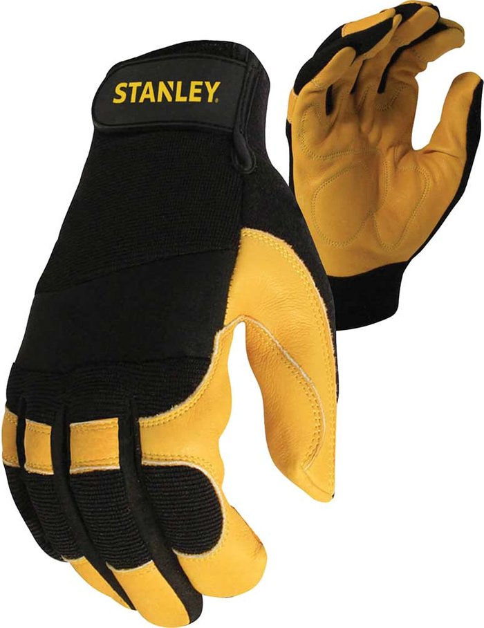 Tooled Up | Stanley Stanley SY750L Leather Performance & Driving Grey & Yellow Glove - Size L Stanley Stanley SY750L Leather Performance & Driving Grey & Yellow Glove - Size L