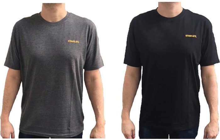 Tooled Up | Stanley Stanley Mens T Shirt Twin Pack of 2 Grey / Black 2XL Stanley Stanley Mens T Shirt Twin Pack of 2 Grey / Black 2XL