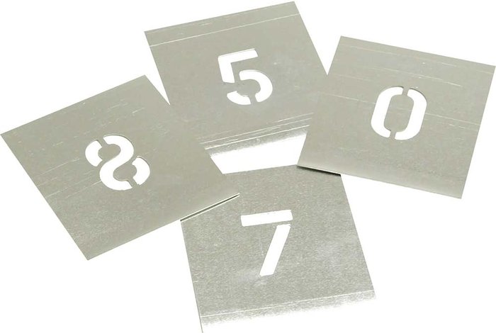 Tooled Up | Stencils Stencils 8 Piece Zinc Number Stencil Set 2 Stencils Stencils 8 Piece Zinc Number Stencil Set 2
