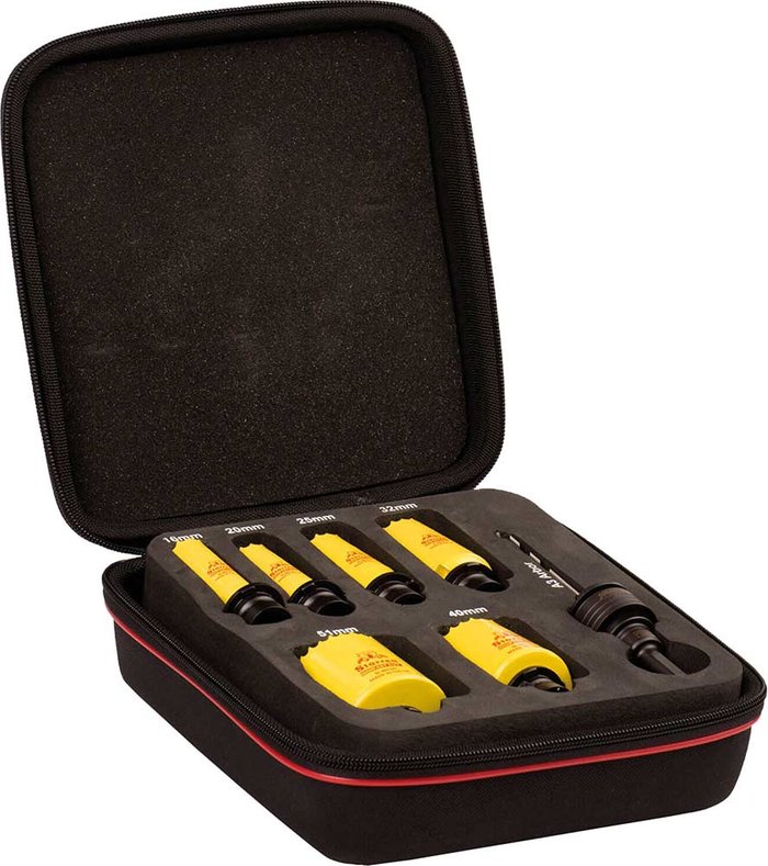 Tooled Up | Starrett Starrett KFC06071 13 Piece Electricians Ultimate Hole Saw Set Starrett Starrett KFC06071 13 Piece Electricians Ultimate Hole Saw Set