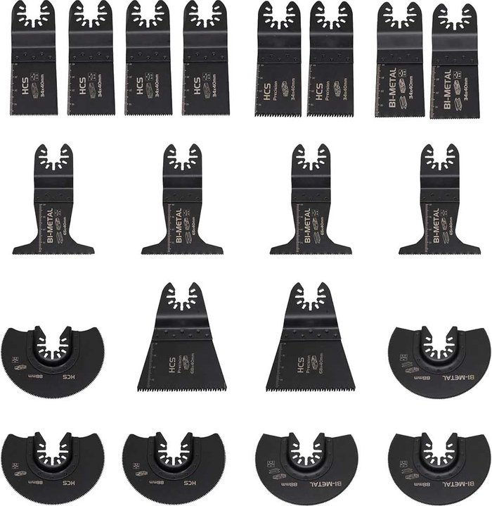Tooled Up | Sirius Sirius 20 Piece Multitool Oscillating Blades Set Sirius Sirius 20 Piece Multitool Oscillating Blades Set