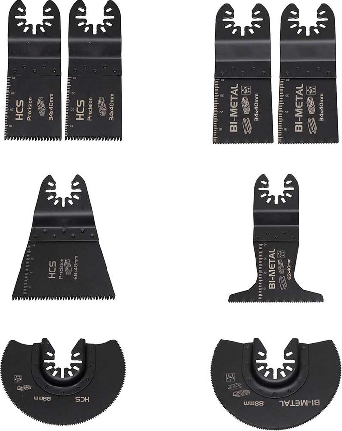 Tooled Up | Sirius Sirius 8 Piece Multitool Oscillating Blades Set Sirius Sirius 8 Piece Multitool Oscillating Blades Set