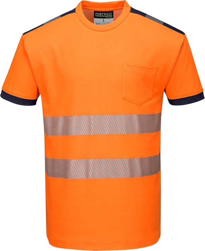 Tooled Up | Portwest Portwest PW3 Hi Vis T Shirt Orange / Navy L Portwest Portwest PW3 Hi Vis T Shirt Orange / Navy L