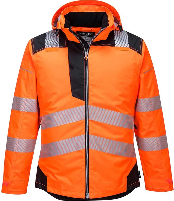 Tooled Up | Portwest Portwest PW3 Hi Vis Winter Rain Jacket Orange / Black L Portwest Portwest PW3 Hi Vis Winter Rain Jacket Orange / Black L