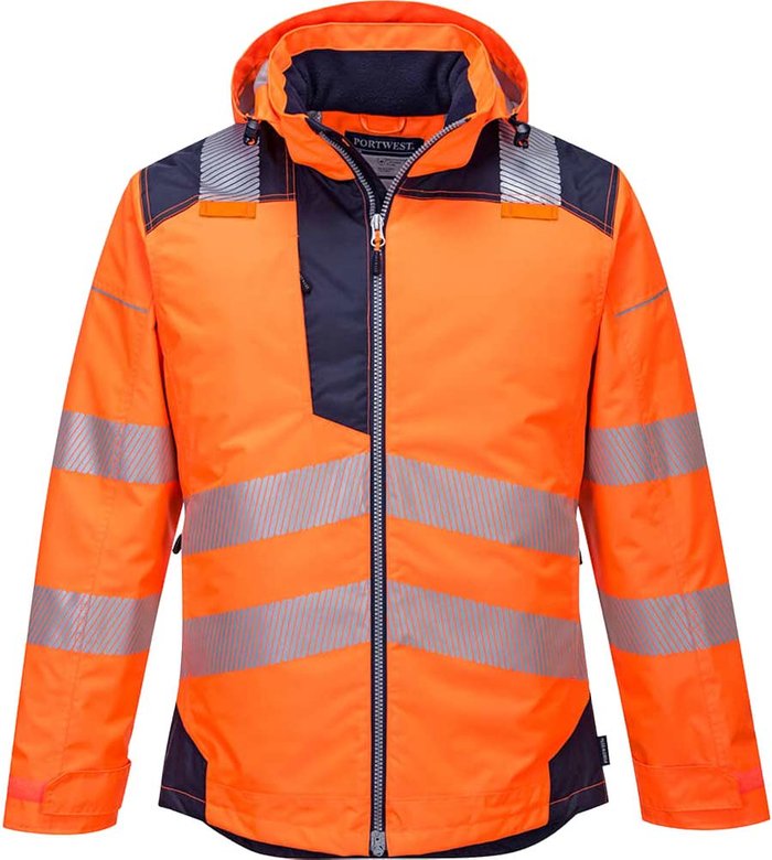 Tooled Up | Portwest Portwest PW3 Hi Vis Winter Rain Jacket Orange / Navy 4XL Portwest Portwest PW3 Hi Vis Winter Rain Jacket Orange / Navy 4XL