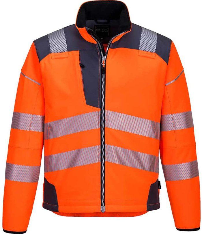 Tooled Up | Portwest Portwest PW3 Hi Vis Soft Shell Winter Rain Jacket Orange / Grey M Portwest Portwest PW3 Hi Vis Soft Shell Winter Rain Jacket Orange / Grey M