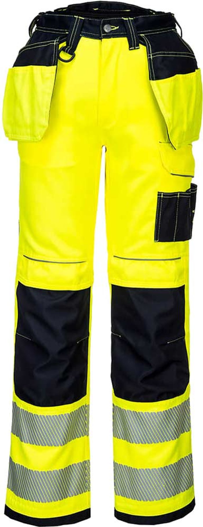 Tooled Up | Portwest Portwest PW3 Hi Vis Holster Pocket Work Trousers Yellow / Black 44 Portwest Portwest PW3 Hi Vis Holster Pocket Work Trousers Yellow / Black 44