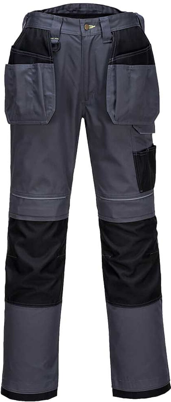 Tooled Up | Portwest Portwest PW3 Mens Holster Work Trousers Grey / Black 33 Portwest Portwest PW3 Mens Holster Work Trousers Grey / Black 33