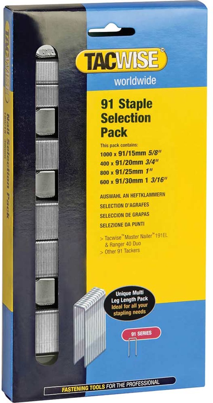 Tooled Up | Tacwise Tacwise 91 Divergent Point Staples Assorted Pack of 2800 Tacwise Tacwise 91 Divergent Point Staples Assorted Pack of 2800