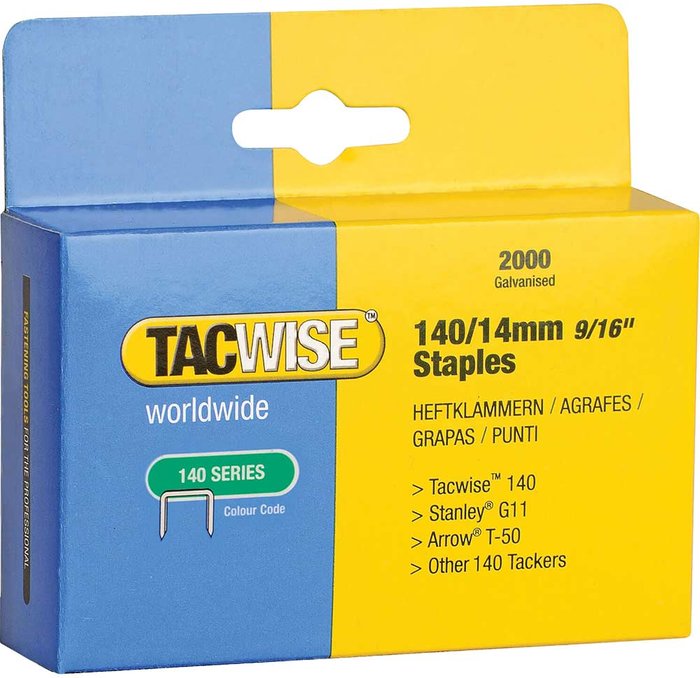 Tooled Up | Tacwise Tacwise 140 Staples 14mm Pack of 2000 Tacwise Tacwise 140 Staples 14mm Pack of 2000