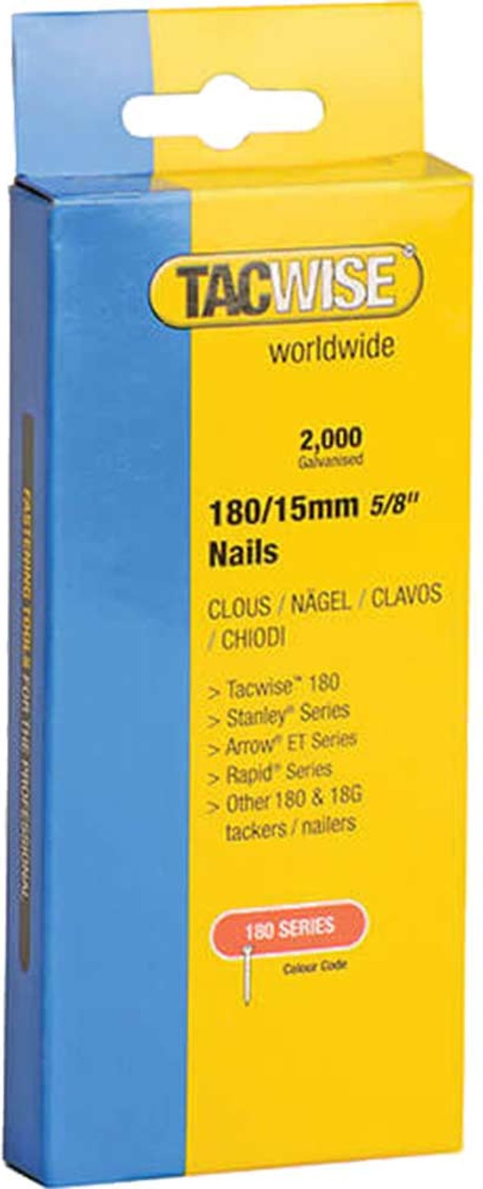 Tooled Up | Tacwise Tacwise 18 Gauge Brad Nails 15mm Pack of 2000 Tacwise Tacwise 18 Gauge Brad Nails 15mm Pack of 2000