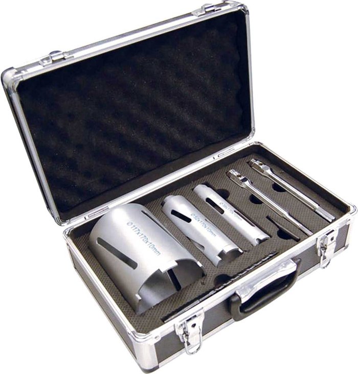 Tooled Up | Sirius Sirius Premium Dry Diamond Core Drill Set 7 Piece Sirius Sirius Premium Dry Diamond Core Drill Set 7 Piece