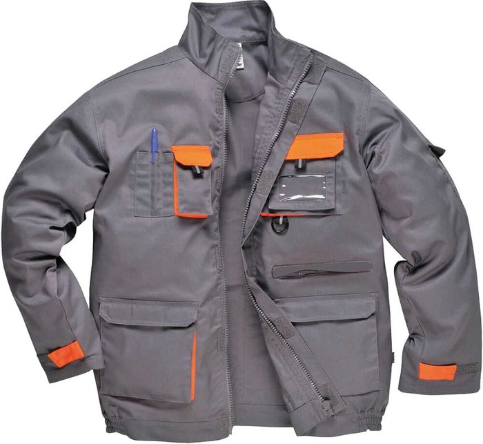 Tooled Up | Portwest Portwest Mens Texo Contrast Work Jacket Grey S Portwest Portwest Mens Texo Contrast Work Jacket Grey S