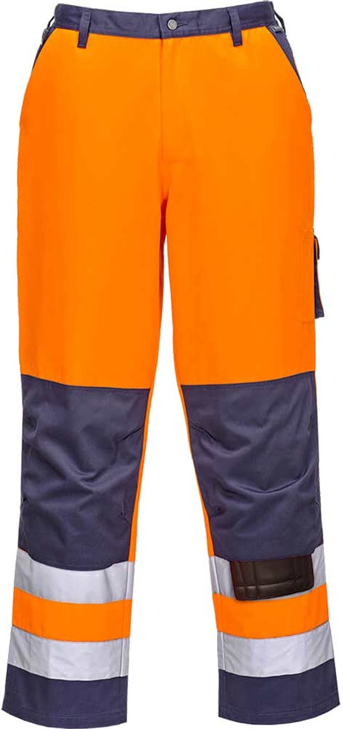 Tooled Up | Portwest Portwest Lyon Hi Vis Work Trousers Orange / Navy XL 34 Portwest Portwest Lyon Hi Vis Work Trousers Orange / Navy XL 34