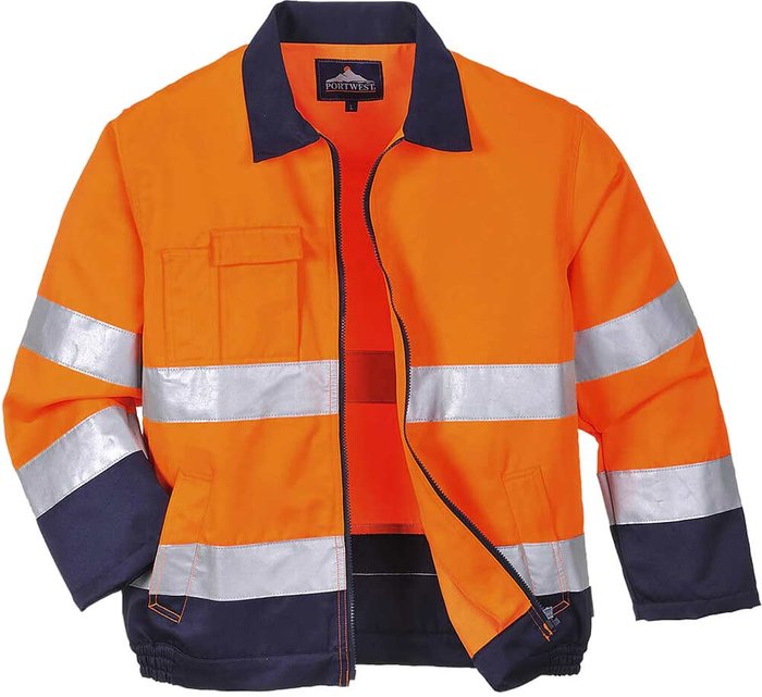 Tooled Up | Portwest Portwest Madrid Hi Vis Jacket Orange / Navy M Portwest Portwest Madrid Hi Vis Jacket Orange / Navy M