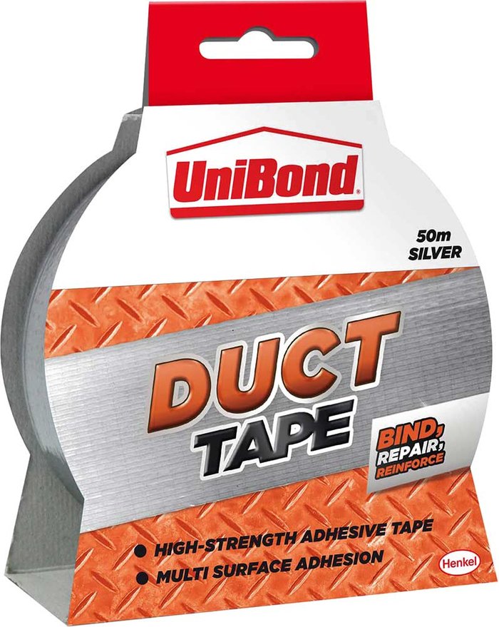 Tooled Up | Unibond 1405197 / 1667762 Duct Tape Silver 50mm x 50m - Unibond Unibond 1405197 / 1667762 Duct Tape Silver 50mm x 50m - Unibond
