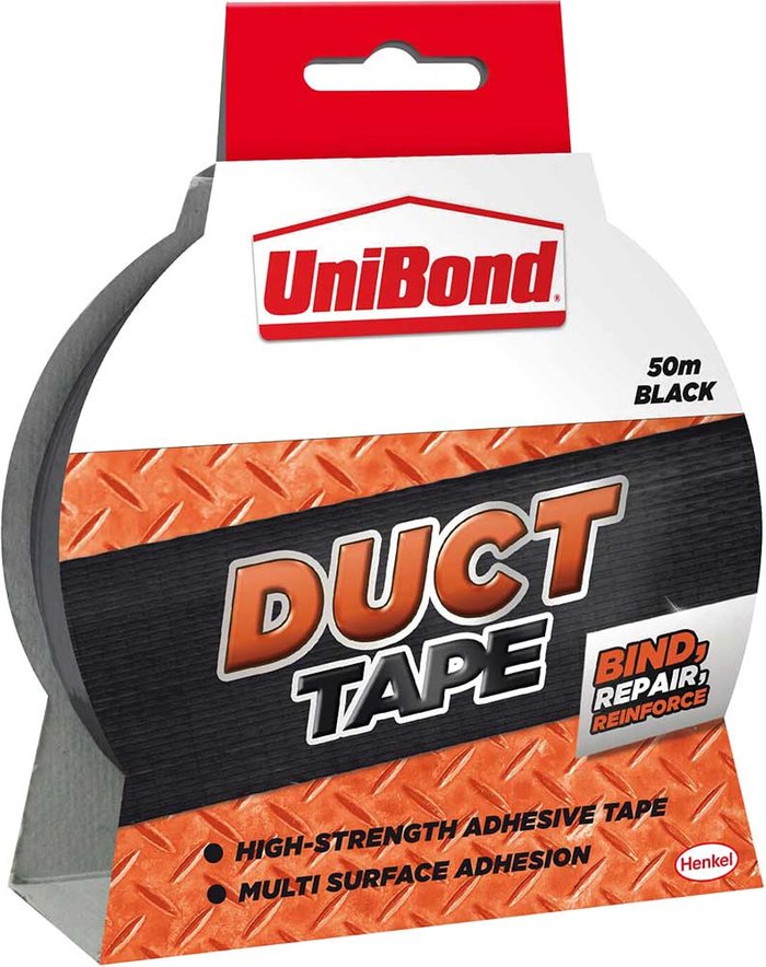 Tooled Up | Unibond UniBond Duct Black Tape - 50m Unibond UniBond Duct Black Tape - 50m