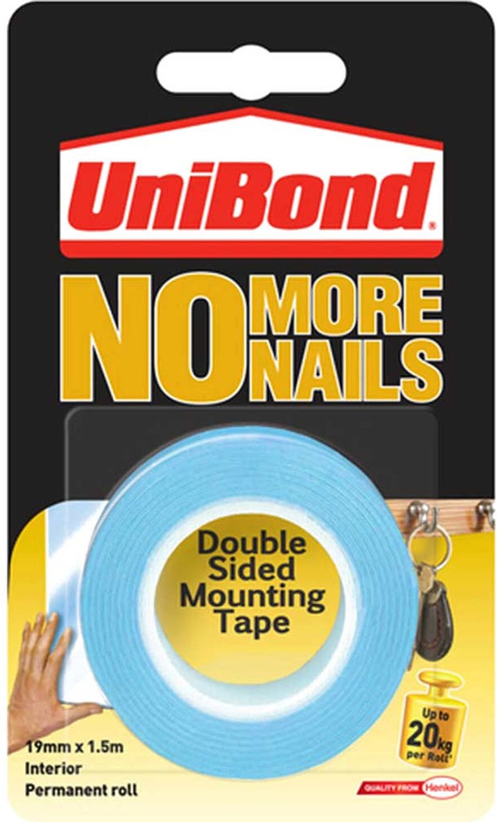 Tooled Up | Unibond Unibond No More Nails Interior Double Sided Mounting Tape 19mm 1.5m Unibond Unibond No More Nails Interior Double Sided Mounting Tape 19mm 1.5m