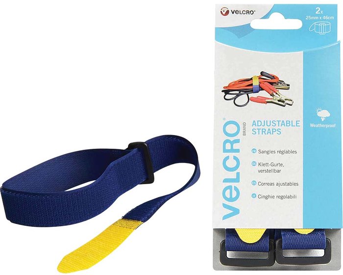 Tooled Up | Velcro® Brand Velcro Adjustable Straps Blue 25mm 460mm Pack of 2 Velcro® Brand Velcro Adjustable Straps Blue 25mm 460mm Pack of 2