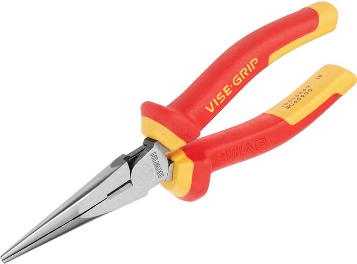 Tooled Up | Vise-Grip Vise-Grip VDE Insulated High Leverage Long Nose Pliers 200mm Vise-Grip Vise-Grip VDE Insulated High Leverage Long Nose Pliers 200mm