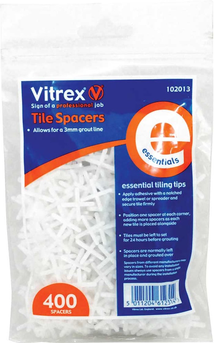 Tooled Up | Vitrex Vitrex Essential Tile Spacers 3mm Pack of 400 Vitrex Vitrex Essential Tile Spacers 3mm Pack of 400