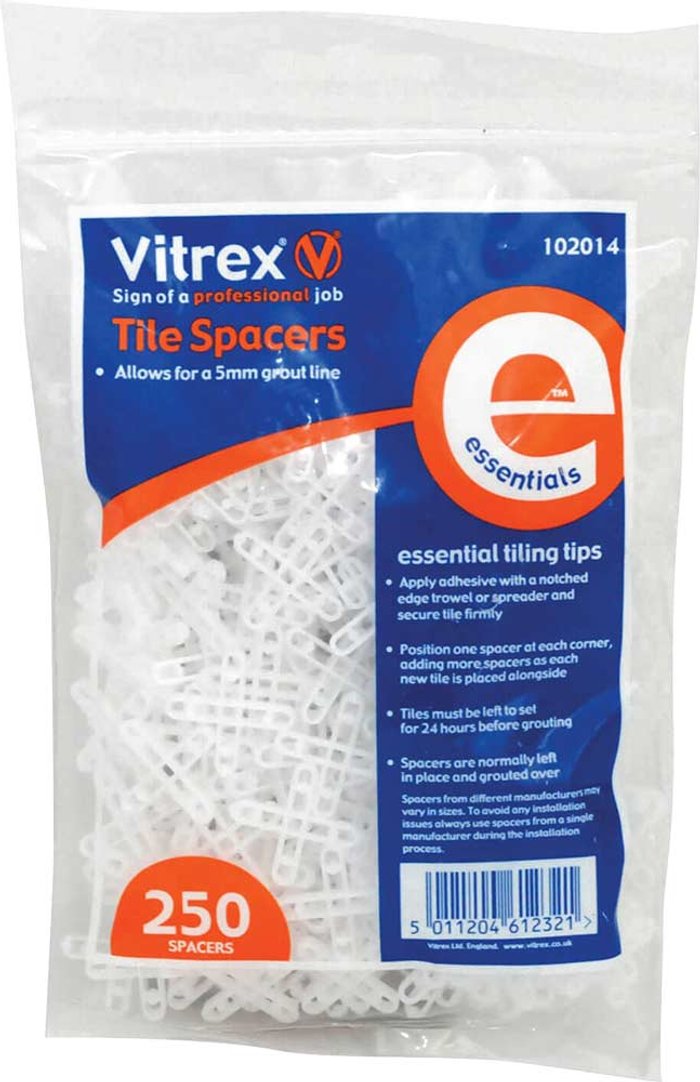 Tooled Up | Vitrex Vitrex Essential Tile Spacers 5mm Pack of 250 Vitrex Vitrex Essential Tile Spacers 5mm Pack of 250