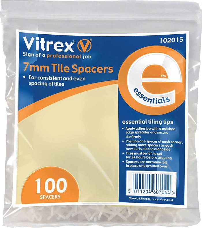 Tooled Up | Vitrex Vitrex Essential Tile Spacers 7mm Pack of 100 Vitrex Vitrex Essential Tile Spacers 7mm Pack of 100