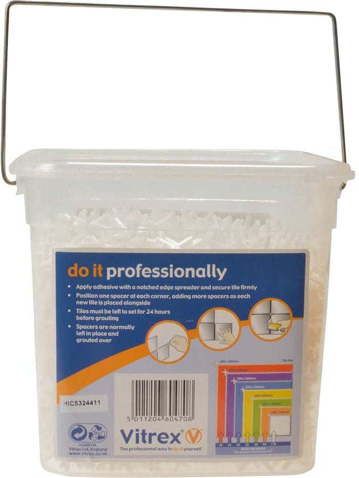 Tooled Up | Vitrex Vitrex Plastic Wall Tile Spacers 2.5mm Pack of 3000 Vitrex Vitrex Plastic Wall Tile Spacers 2.5mm Pack of 3000