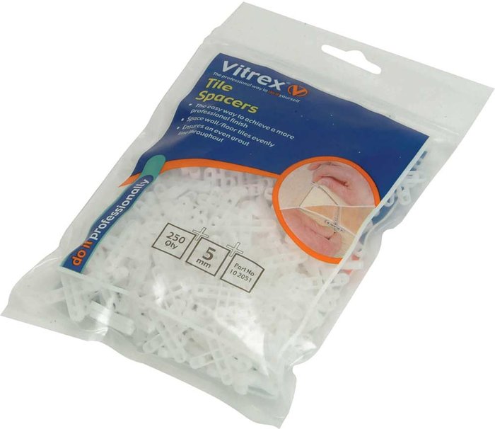 Tooled Up | Vitrex Vitrex Floor Tile Spacers 4mm Pack of 250 Vitrex Vitrex Floor Tile Spacers 4mm Pack of 250