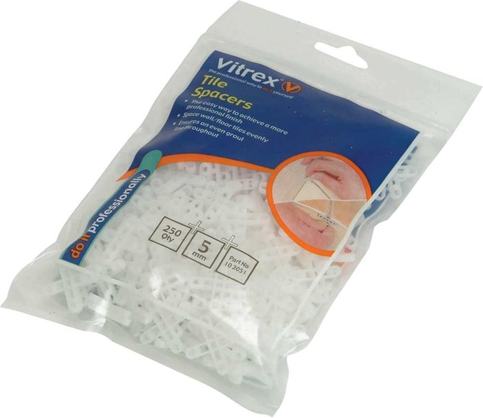 Tooled Up | Vitrex Vitrex Floor Tile Spacers 5mm Pack of 500 Vitrex Vitrex Floor Tile Spacers 5mm Pack of 500