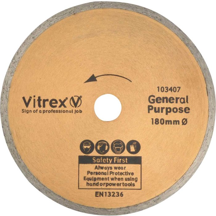 Tooled Up | Vitrex Vitrex Tile Cutting Diamond Blade 180mm Vitrex Vitrex Tile Cutting Diamond Blade 180mm