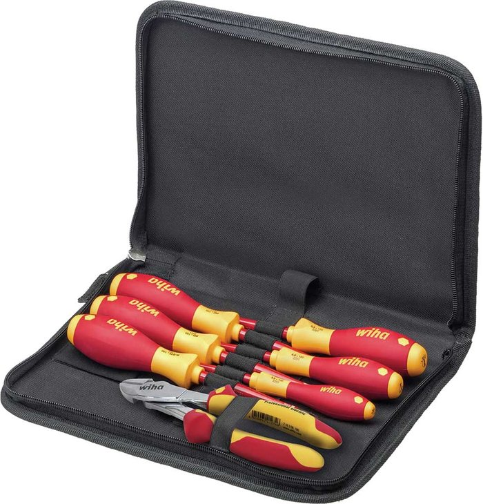 Tooled Up | Wiha Wiha 7 piece VDE Insulated Screwdriver and Side Cutters Tool Kit Wiha Wiha 7 piece VDE Insulated Screwdriver and Side Cutters Tool Kit