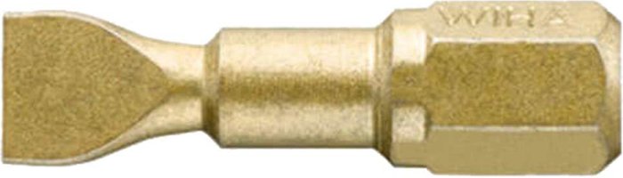 Tooled Up | Wiha Wiha Gold Slotted Screwdriver Bits 6.5mm 25mm Pack of 3 Wiha Wiha Gold Slotted Screwdriver Bits 6.5mm 25mm Pack of 3
