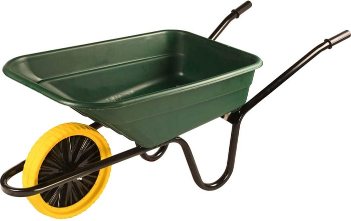 Tooled Up | The Walsall Wheelbarrow Company 90L Shire Heavy Duty Plastic Wheelbarrow with Puncture Proof Wheel - Green The Walsall Wheelbarrow Company 90L Shire Heavy Duty Plastic Wheelbarrow with Puncture Proof Wheel - Green