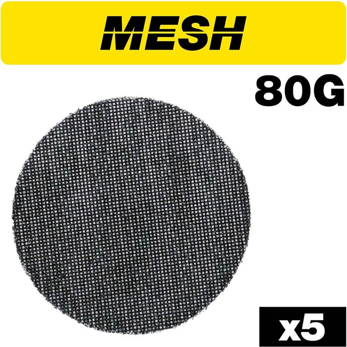 Tooled Up | Trend Trend Mesh Random Orbital Sanding Disc 125mm 125mm 80g Pack of 5 Trend Trend Mesh Random Orbital Sanding Disc 125mm 125mm 80g Pack of 5