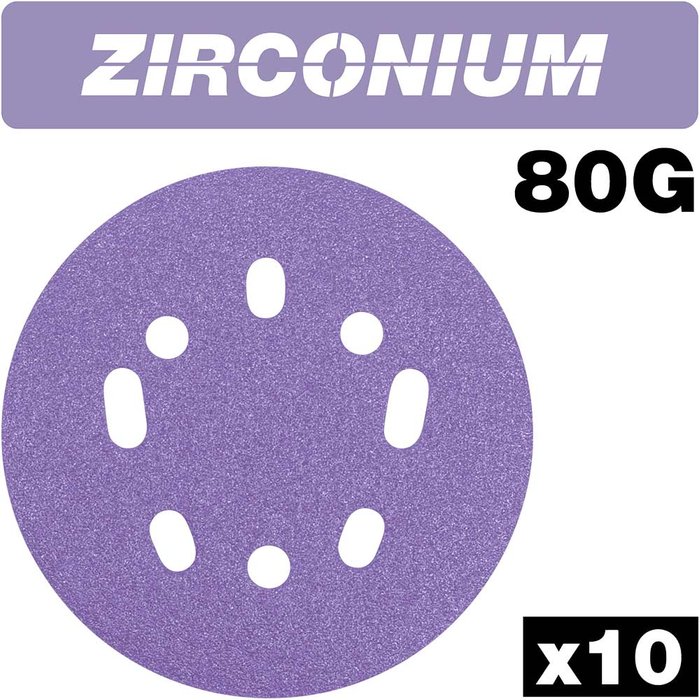Tooled Up | Trend Trend Zirconium Random Orbital Sanding Disc 125mm 125mm 80g Pack of 10 Trend Trend Zirconium Random Orbital Sanding Disc 125mm 125mm 80g Pack of 10