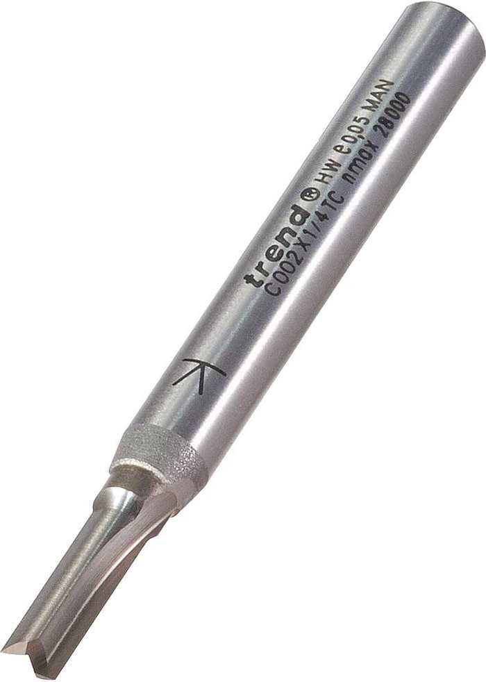 Tooled Up | Trend Trend CRAFTPRO Two Flute Straight Router Cutter 4mm 11.1MM 1/4 Trend Trend CRAFTPRO Two Flute Straight Router Cutter 4mm 11.1MM 1/4