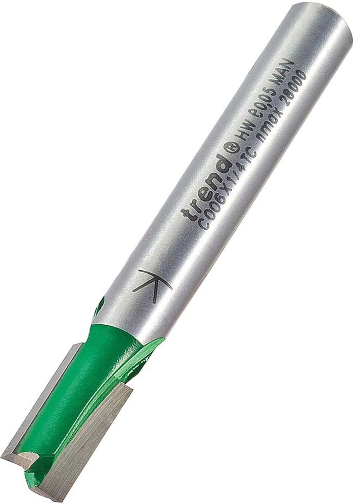 Tooled Up | Trend Trend CRAFTPRO Two Flute Straight Router Cutter 6.3mm 12.7mm 1/4 Trend Trend CRAFTPRO Two Flute Straight Router Cutter 6.3mm 12.7mm 1/4
