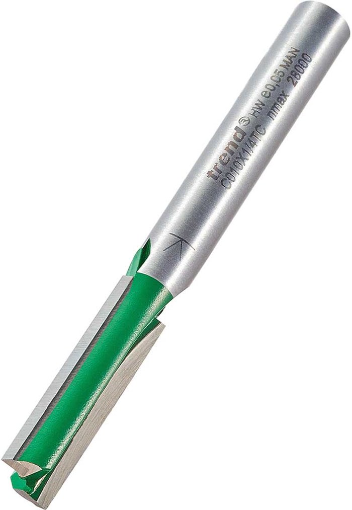 Tooled Up | Trend Trend CRAFTPRO Two Flute Straight Router Cutter 7.1mm 25.4mm 1/4 Trend Trend CRAFTPRO Two Flute Straight Router Cutter 7.1mm 25.4mm 1/4