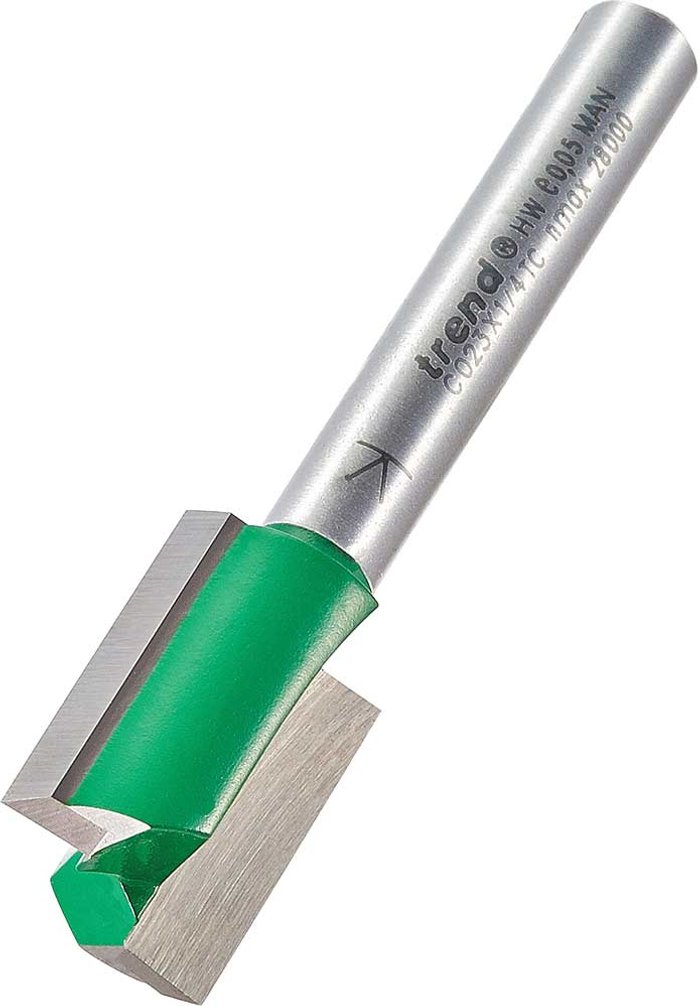 Tooled Up | Trend Trend CRAFTPRO Two Flute Straight Router Cutter 14.3mm 19.1mm 1/4 Trend Trend CRAFTPRO Two Flute Straight Router Cutter 14.3mm 19.1mm 1/4