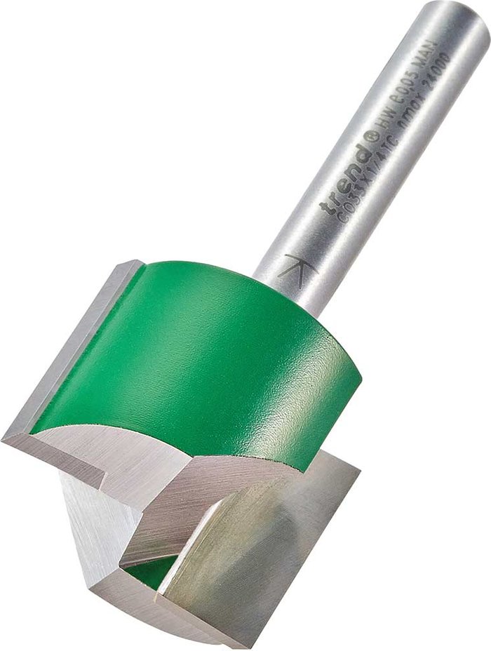 Tooled Up | Trend Trend CRAFTPRO Two Flute Straight Router Cutter 25.4mm 19.1mm 1/4 Trend Trend CRAFTPRO Two Flute Straight Router Cutter 25.4mm 19.1mm 1/4